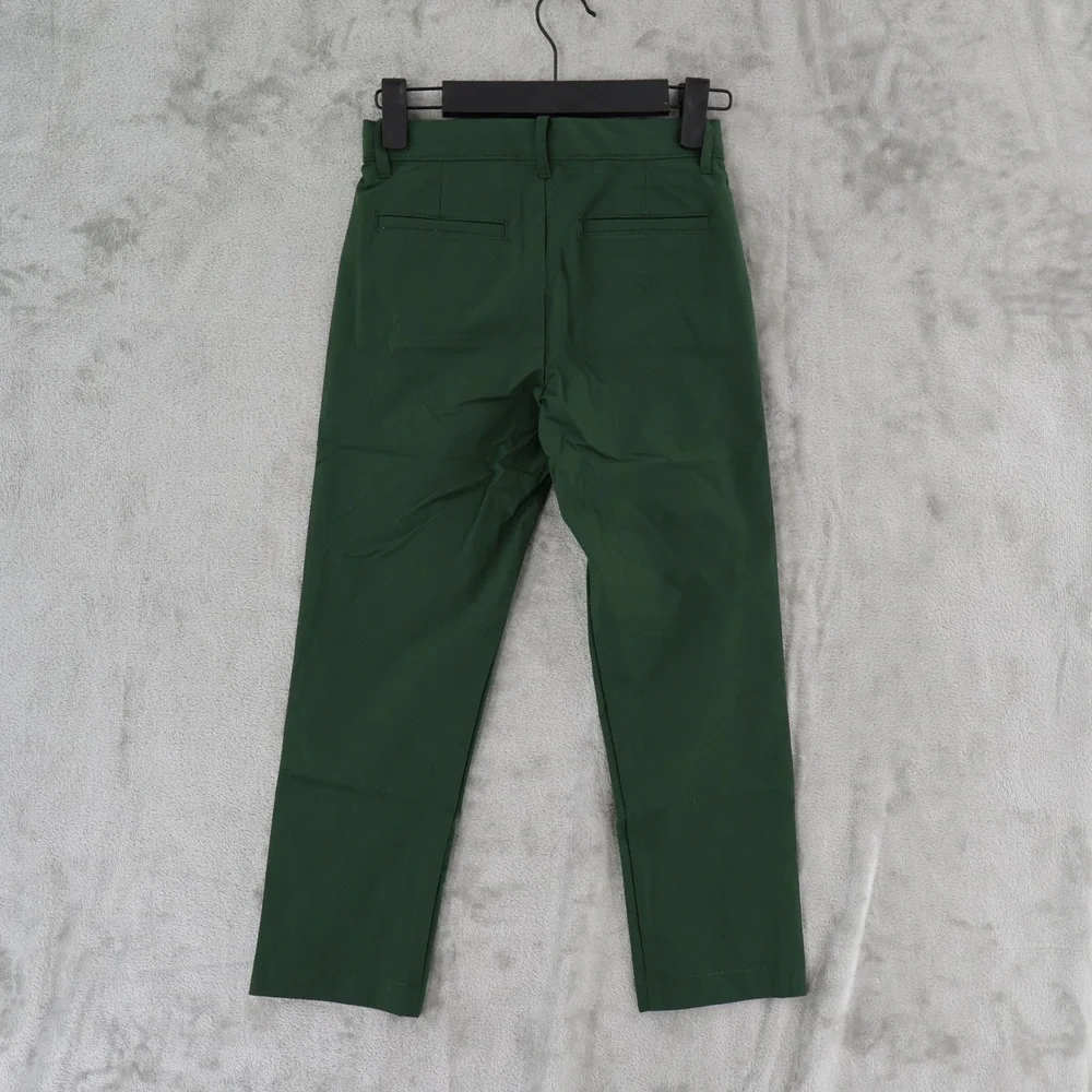 Crewcuts Slim Tech Chino Boy 7 Green Performance Adjustable Waist Preppy $70 NWT